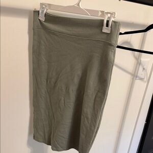 Forever 21 Olive Green Midi Pencil Skirt